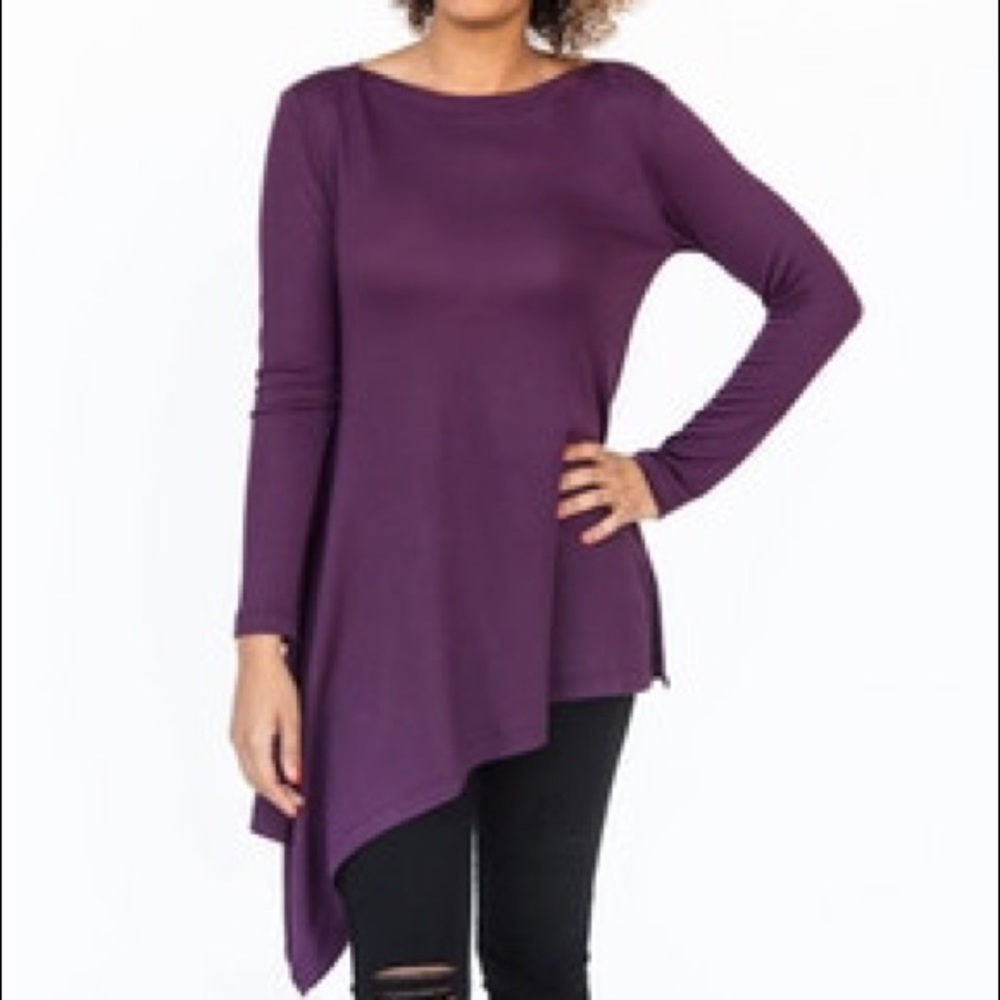 NWT Asymmetrical Tunic in Baby French Terry